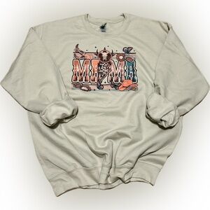 Gildan Tan Western “Mama” Crewneck